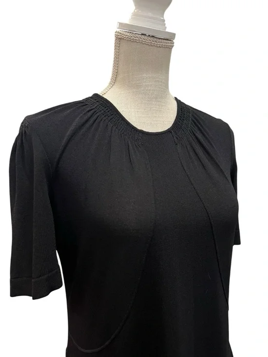 CHANEL Black Midi Sheath Dress with Short Sleeves - Picture 6 of 13